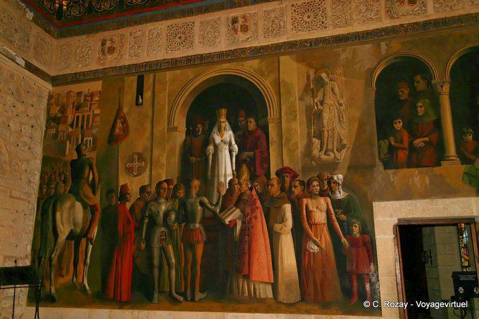 Sala de la Galera, painting of the proclamation as Queen Isabella the Catholic, Segovia - Spain