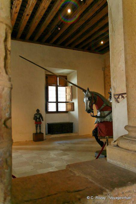 Horse armor and spear, the Old Palace room, Segovia Alcazar - Spain