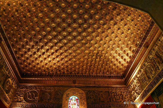 Coffered ceiling of the Salle des Pommes de Pin, Alcazar, Segovia - Spain