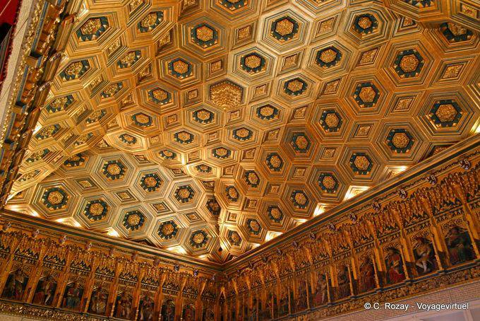Ceiling and frieze of the Hall of Kings, Segovia Alcazar - Spain