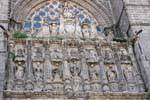 Pediment of the oldest cathedral of Spanish Gothic, Ávila, Spain.