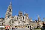 Burgos, Burgos Cathedral view from Plaza Rey Fernando, Spain.