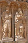 Statues of the left sidewall, Aaron and Moses representing Santa Maria Cathedral, Burgos, Spain.