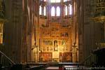 Altar with altarpiece dedicated to Mary, painted by Nicolás Francés, León Cathedral, Spain.