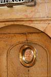 Humilladero, the faithful can venerate the Santa Columna through an oculus jasper, Nuestra Senora del Pilar, Zaragoza, Spain.