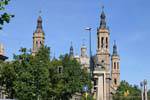 Zaragoza, exterior view of the Basilica del Pilar, Spain.