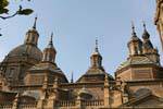 Glazed tiles on the domes of the Baroque Basilica del Pilar, Zaragoza, Spain.