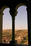 Convento de Carmelitas Descalzas and Iglesia de la Vera Cruz, view from the tower John II of the Alcazar, Segovia, Spain.