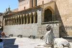 Exterior view of the Portico de la iglesia de San Martin, Segovia, Spain.