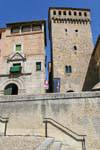 Torreon de Lozoya, seen from the Plaza San Martin, Segovia, Spain.