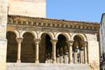 Arches of the portico around the iglesia San Martin, Segovia, Spain.