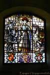 Stained glass window showing Henry II of Castile Sala Galera, Alcazar Segovia, Spain.