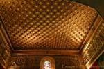 Coffered ceiling of the Salle des Pommes de Pin, Alcazar, Segovia, Spain.