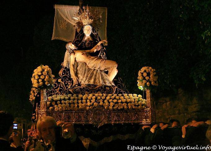 Cuenca, procession, it's heavy to carry amount - Spain