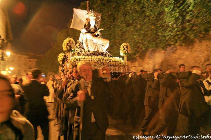 Cuenca, walking pace during the procession - Spain