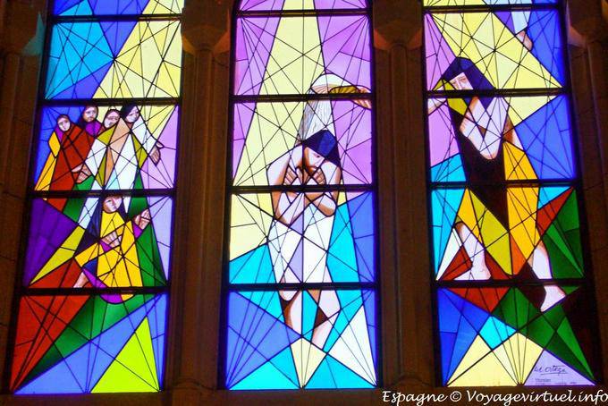 Madrid cathedral stained Geometric (S. Maria de la Almudena) - Spain