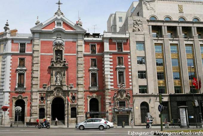 Madrid Calle de Alcala, Red Church - Spain