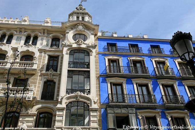 To 14 Mayor, Calle Mayor, blue and white, Madrid - Spain