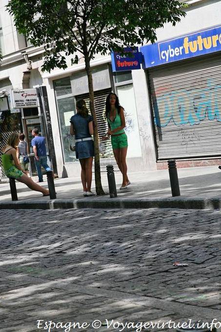 Madrid, Calle Montera, street girls - Spain