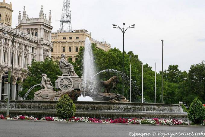 Fountain representing the goddess Cybele, Cibeles fountain, Madrid - Spain