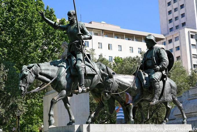 Madrid, Plaza de Espana, Don Quixote and Sancho Panza - Spain
