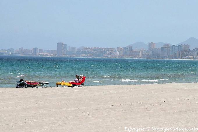 Mare Menor, La Manga, sitting in front of the blocks - Spain