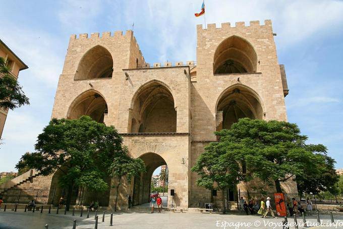 Valencia Torres de Serranos view from the city - Spain