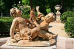 Aranjuez Jardin del Parterre, children fish, Spain.