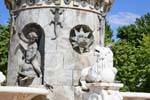 Detail of the fountain, Plaza San Antonio, Aranjuez, Spain.