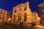 Cuenca, Plaza Mayor by night, Spain.