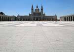 Madrid cathedral courtyard view from Palacio Real (S. Maria de la Almudena), Spain.
