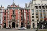 Madrid Calle de Alcala, Red Church, Spain.