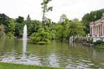 Madrid, Parque del Buen Retiro, lake front Palace, Spain.