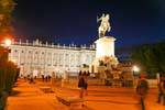 Madrid, Plaza de Oriente, night vision, Spain.