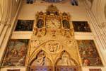 Toledo Cathedral, clock and paintings, Spain.
