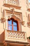 Window and balcony carved, San Agustin Plaza, Toledo, Spain.
