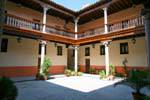Balcony inside patio, Toledo, Spain.