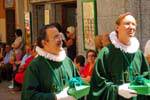Brotherhood of green clothes, procession of Corpus Christi, Toledo, Spain.