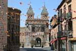 View from inside the walls, Puerta Nueva de Bisagra, Toledo, Spain.