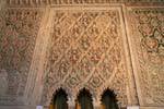 Architectural magnificence above the Holy Ark, El Tránsito Synagogue, Toledo, Spain.