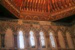 Artesonado ceiling windows and cedar, El Tránsito Synagogue, Toledo, Spain.