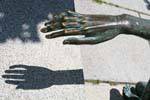 Hand and its shadow, sculpture Museum of Victorio Macho, Toledo, Spain.