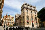 Valencia, Palacio de la Generalitat, panoramic view of the square, Spain.