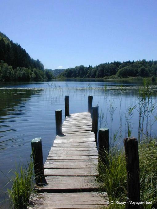 Dock on Lake Petit Maclu, Jura - Franche-Comté, France