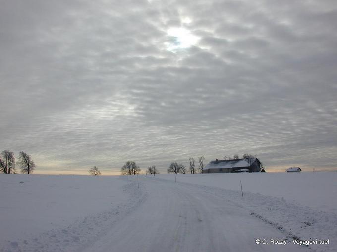 Winter sky Comté Haut Doubs - Franche-Comté, France