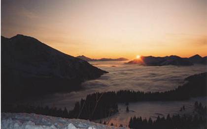 Coucher soleil Alps les Gets
