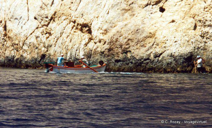 Fishing in violet water, Anafi - Greece