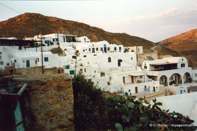 Part of Chora built on the mountainside, Anafi - Greece