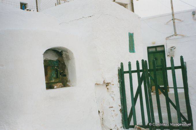Traditional green barrier Habitat, Anafi Island - Greece