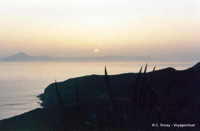Santorini seen off the coast of Anafi - Greece